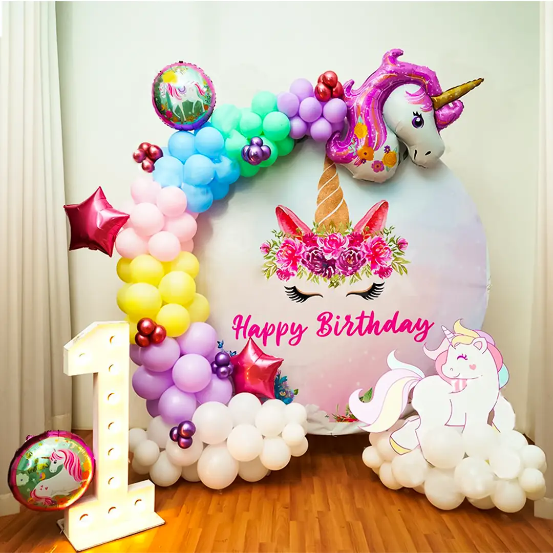 Creative 1st Unicorn Theme Birthday Decoration Ideas for a Girl